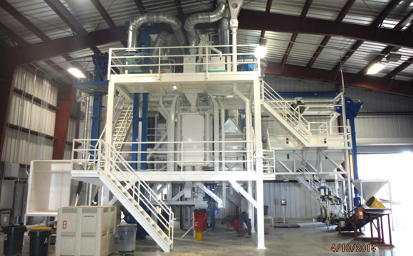 Sorting line for corn and coffee beans.